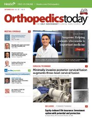 orthopedics today cover for september 2020 issue