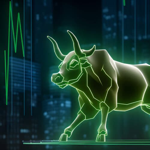 Image showing bull market with stock chart S&P 500 and Nvidia