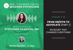 banner image highlighting podcast guest Stephanie Pearson, MD